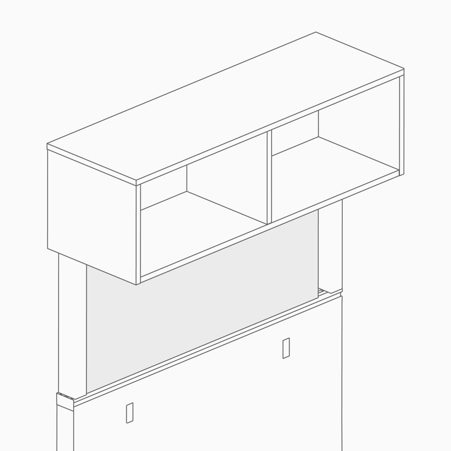 Desenho de um preenchimento de parede que acrescenta privacidade.