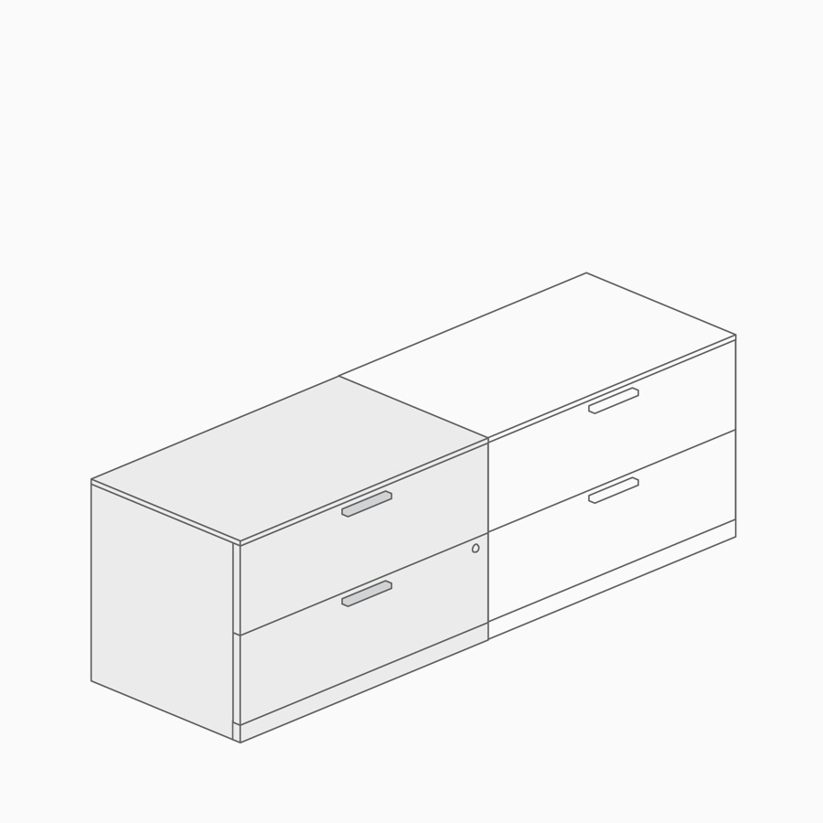 A line drawing of a lateral file.