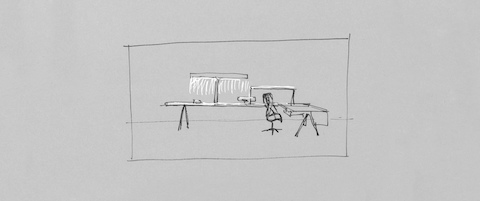 A sketch of a Canvas Vista workstation.