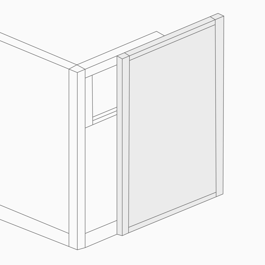 A line drawing of a Canvas Wall privacy door.