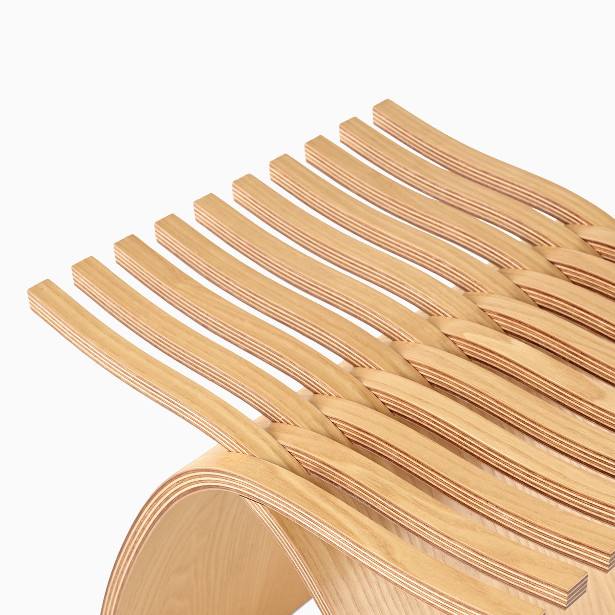 Detailed shot of the Capelli Stool highlighting the interlocking pieces.