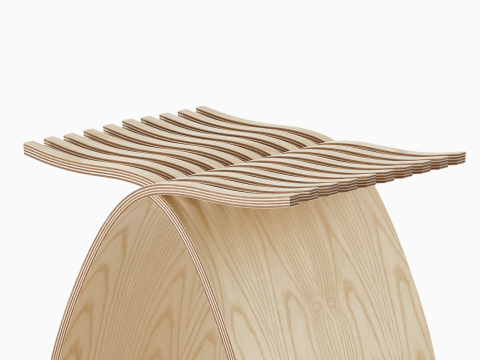 Close up of a light ash Capelli Stool.