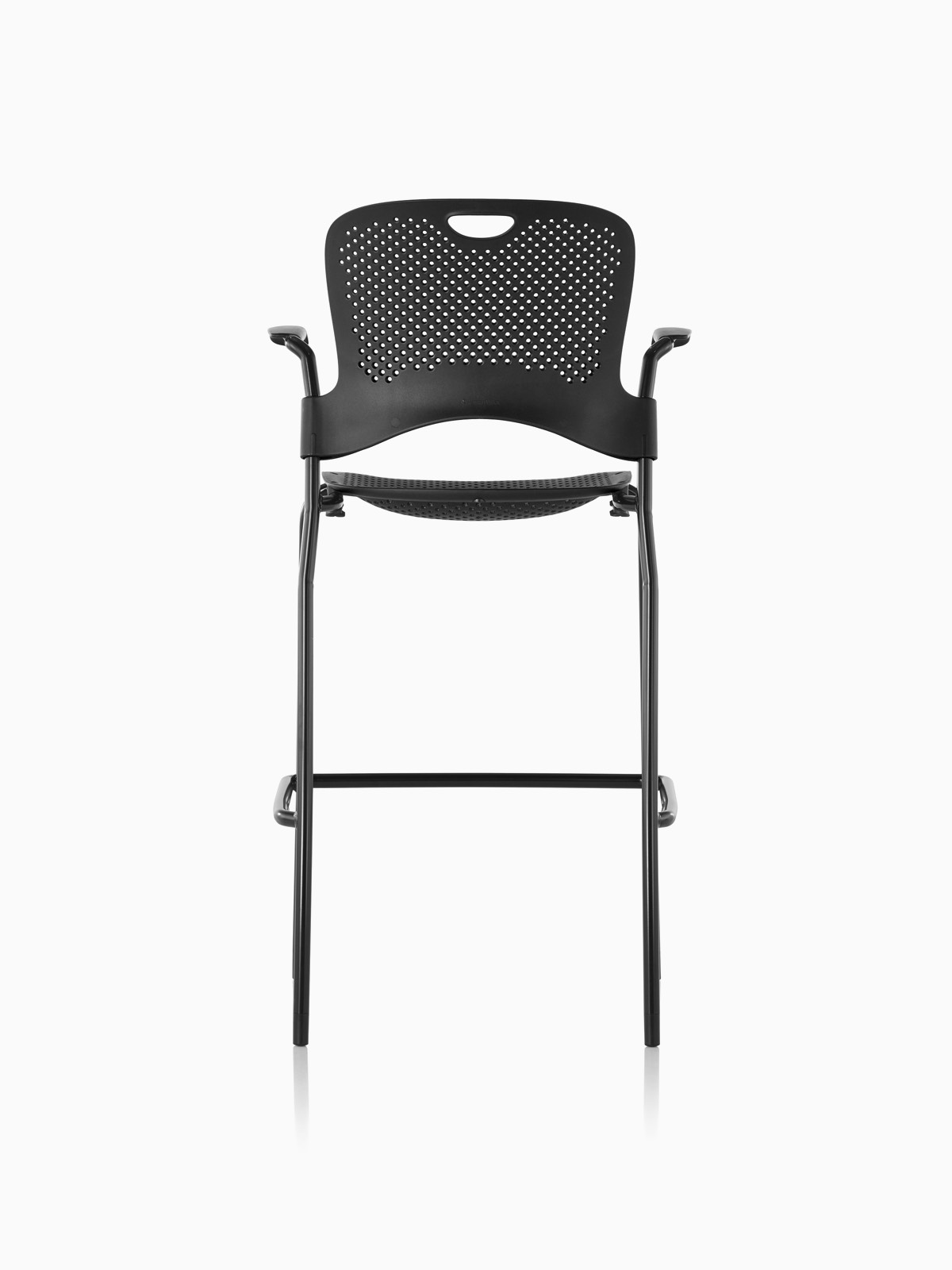 Herman Miller Blue With Black Frame  Caper Bar Height Stacking Stool 