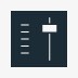 Icon of a vertical sliding scale to communicate automatic adjustability.