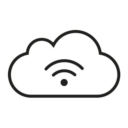 An illustrated black and white icon depicting Live Platform's cloud-connected space utilization sensors
