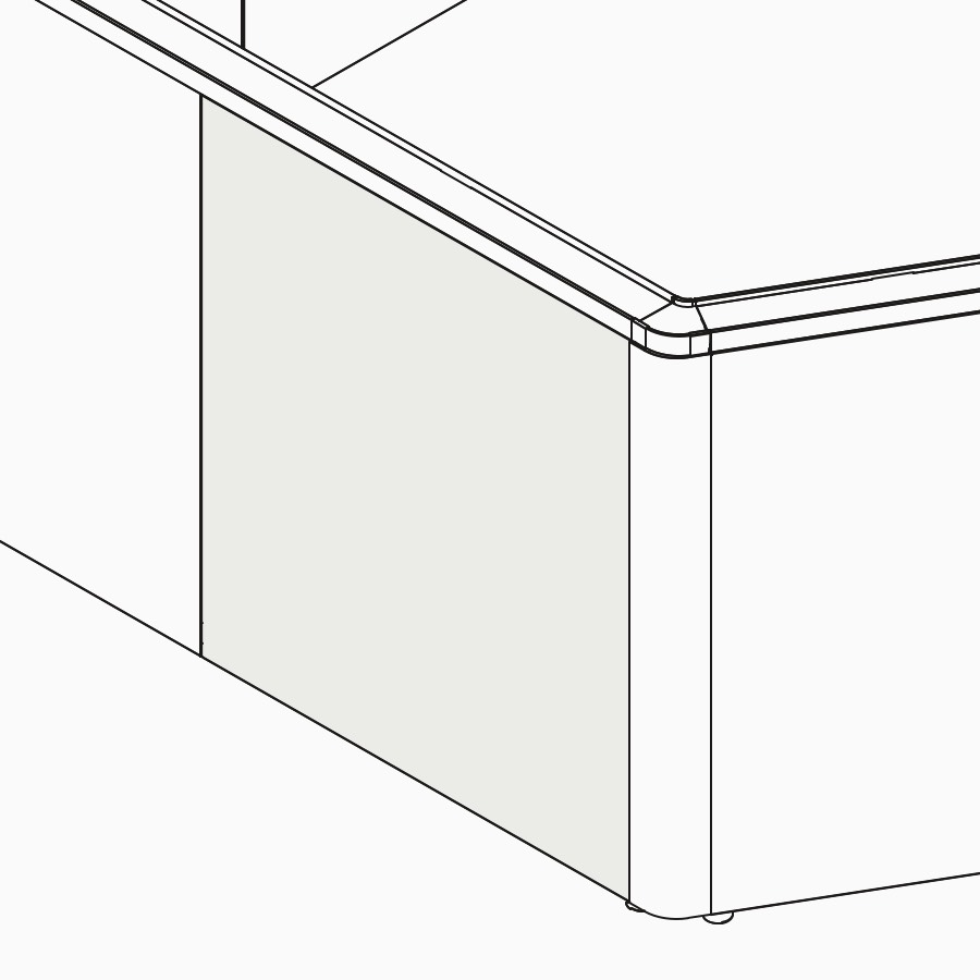 A line drawing of a Catena Office Landscape cladding.