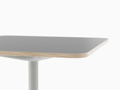 A detail view of the plywood edge that is available on Civic Tables.