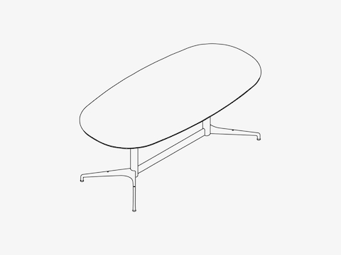 Line drawing of an oval Civic Table.