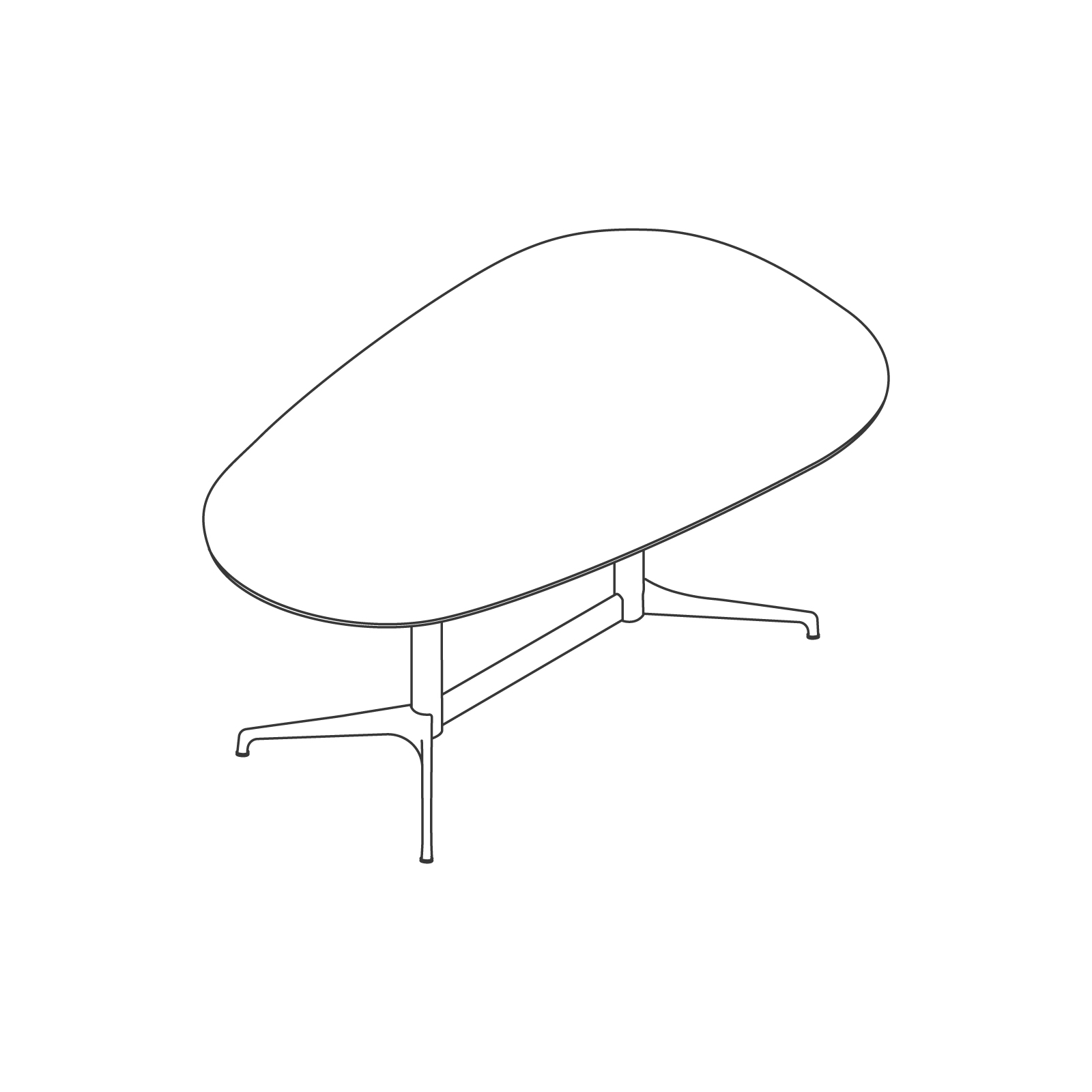 Een lijntekening - Civic-tafel–Traanvormige