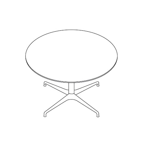 A line drawing of a round Civic Table.