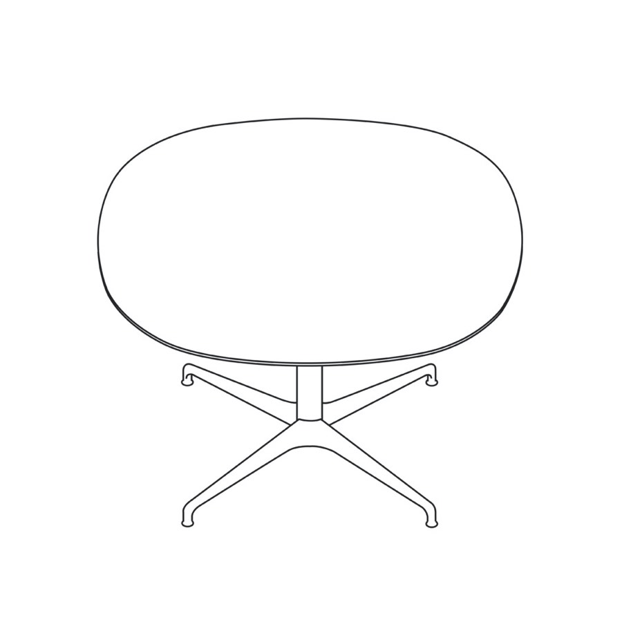 A line drawing of a soft square Civic Table.