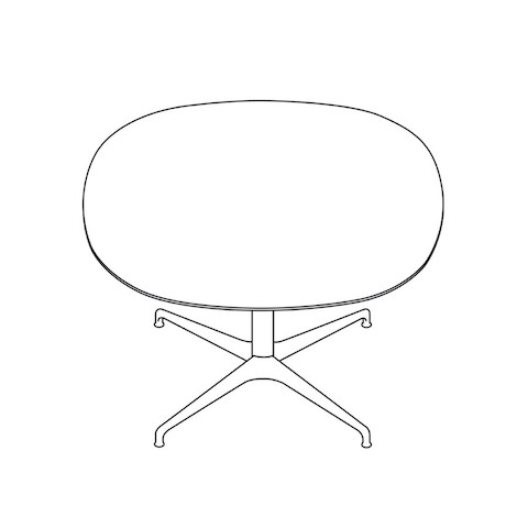 A line drawing of a soft square Civic Table.