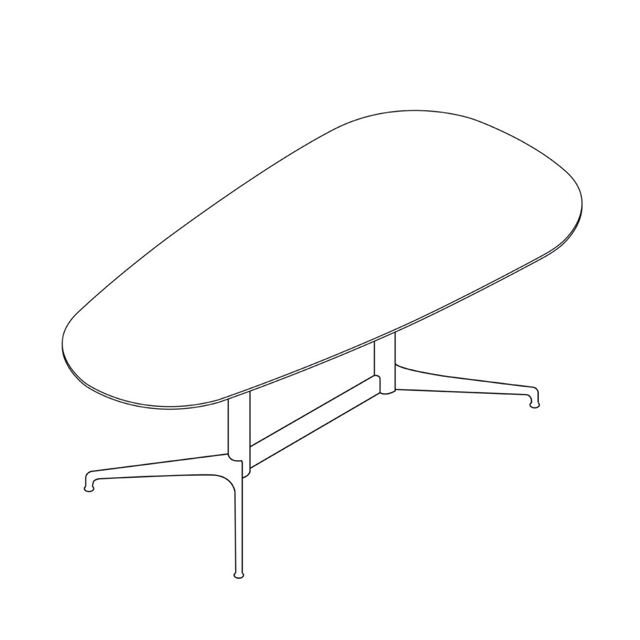 Dessin au trait d’un table Civic trapézoïdale.