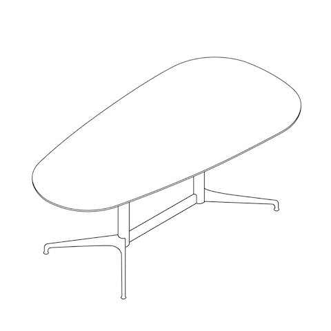 A line drawing of a trapezoidal Civic Table.