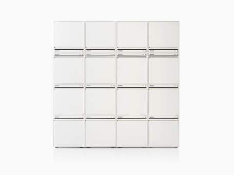 CKL staff locker w4 x h4 stack-on modular in white.