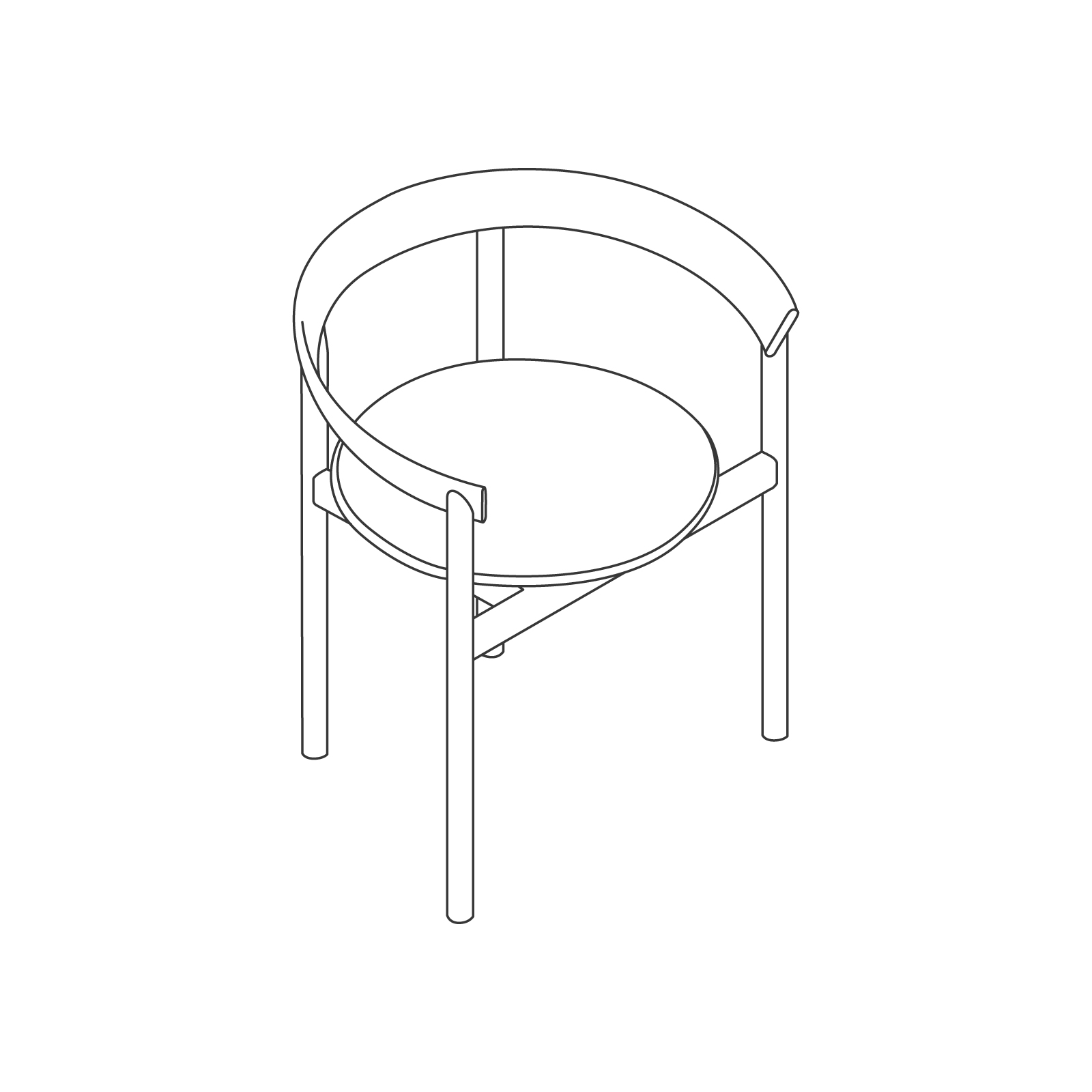 Eine Zeichnung - Comma Stuhl – mit Armlehnen