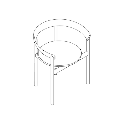 A line drawing - Comma Chair–With Arms