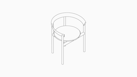Zeichnung – Comma Stuhl – mit Armlehnen