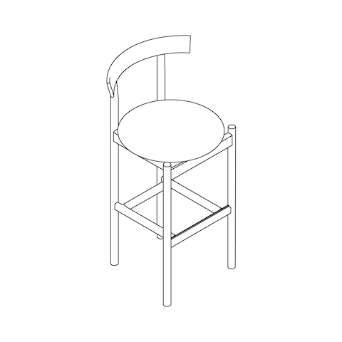 A line drawing - Comma Stool–Bar Height