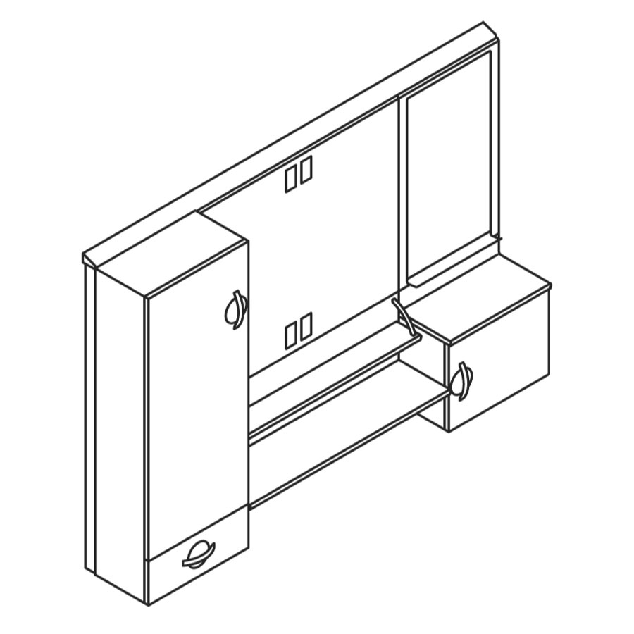 Line art drawing of Compass casework footwall.