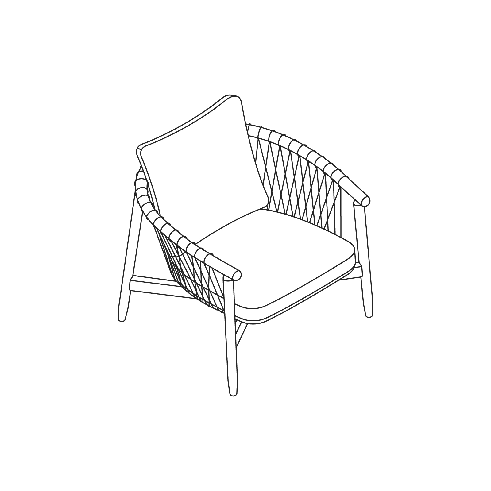 A line drawing - Crosshatch Outdoor Chair