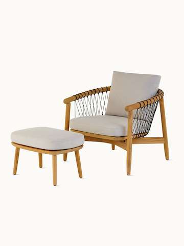 Crosshatch Outdoor Lounge Chair and Ottoman.