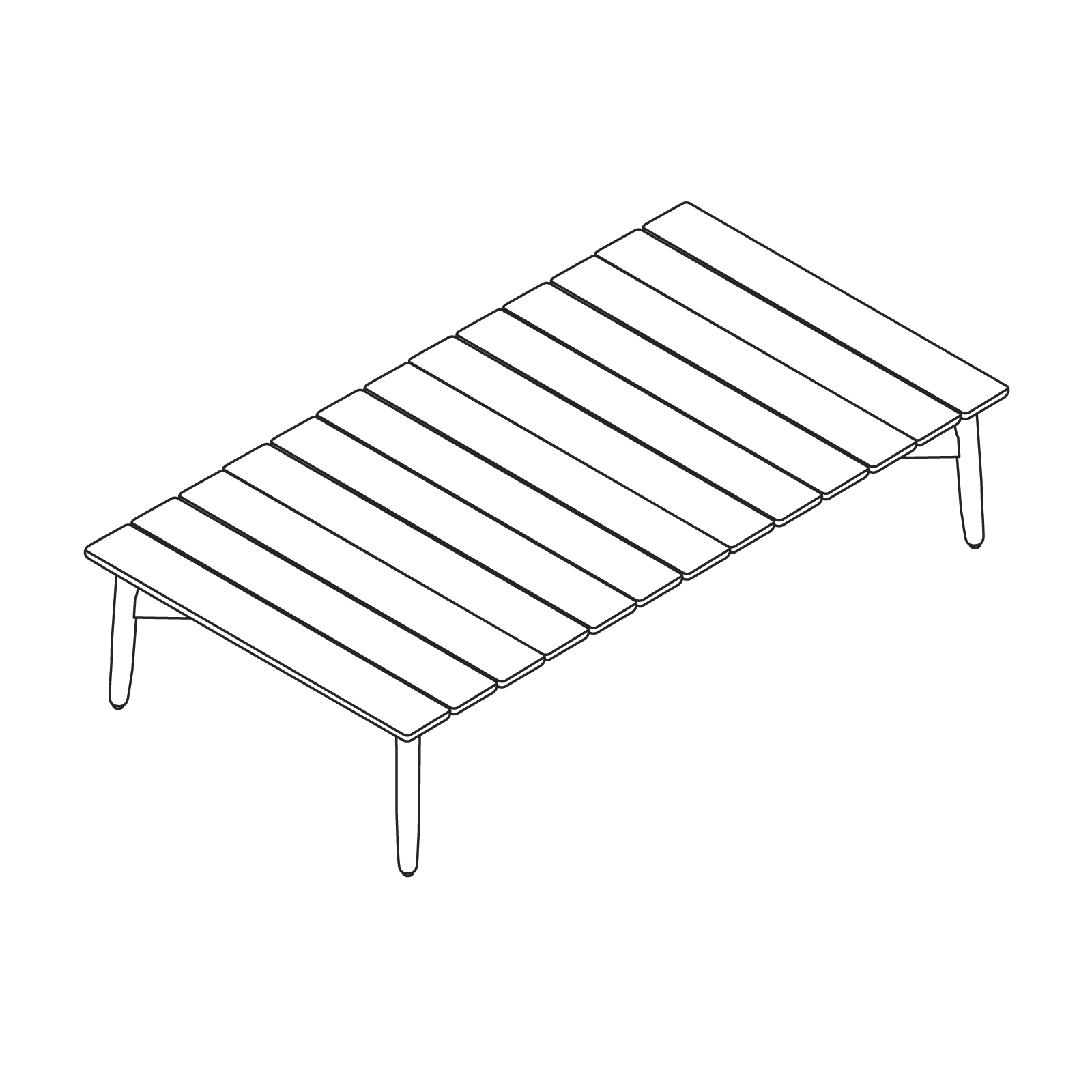 A line drawing - Crosshatch Outdoor Coffee Table–Rectangular