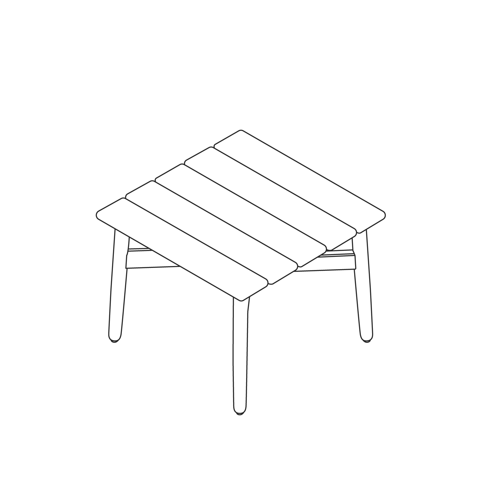 A line drawing - Crosshatch Outdoor Side Table–Square