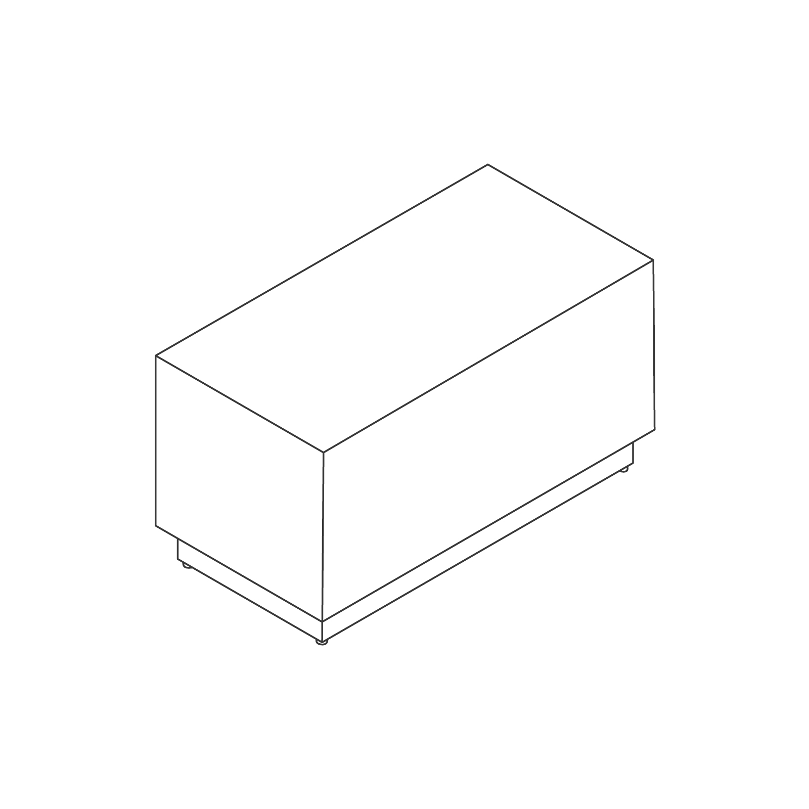 A line drawing - Cube Table–Plinth Base