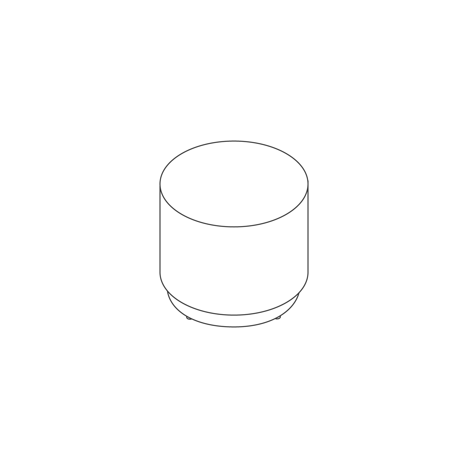 A line drawing - Cylinder Table–Plinth Base