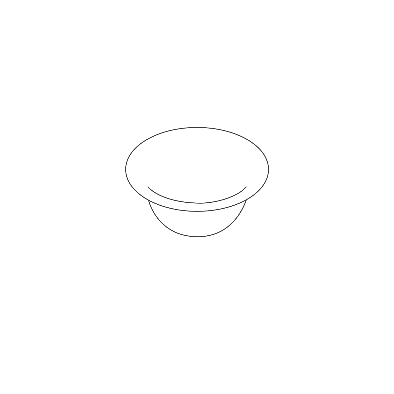 A line drawing - Cyclade Table–Glass Bowl