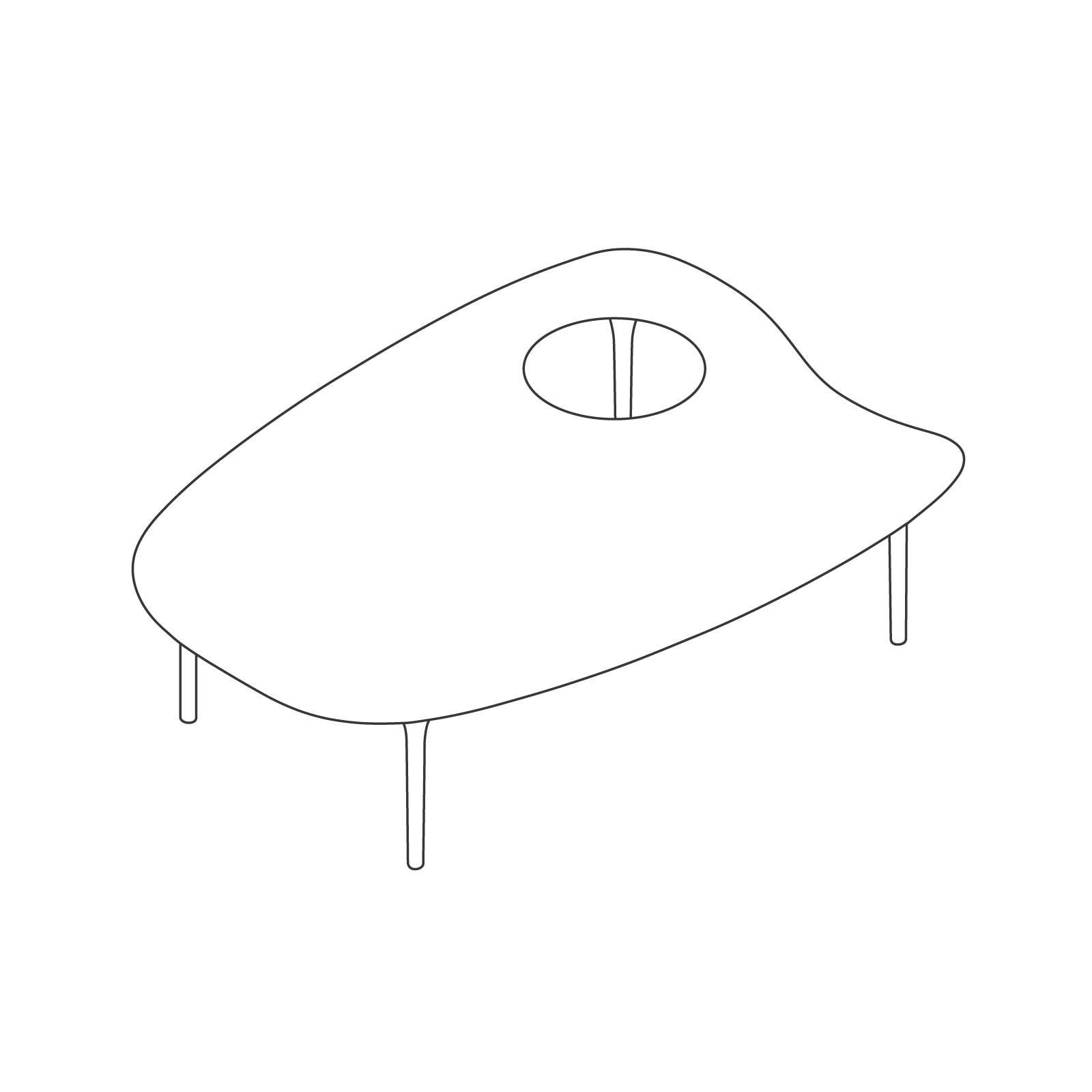 Een lijntekening - Cyclade-tafel – laag