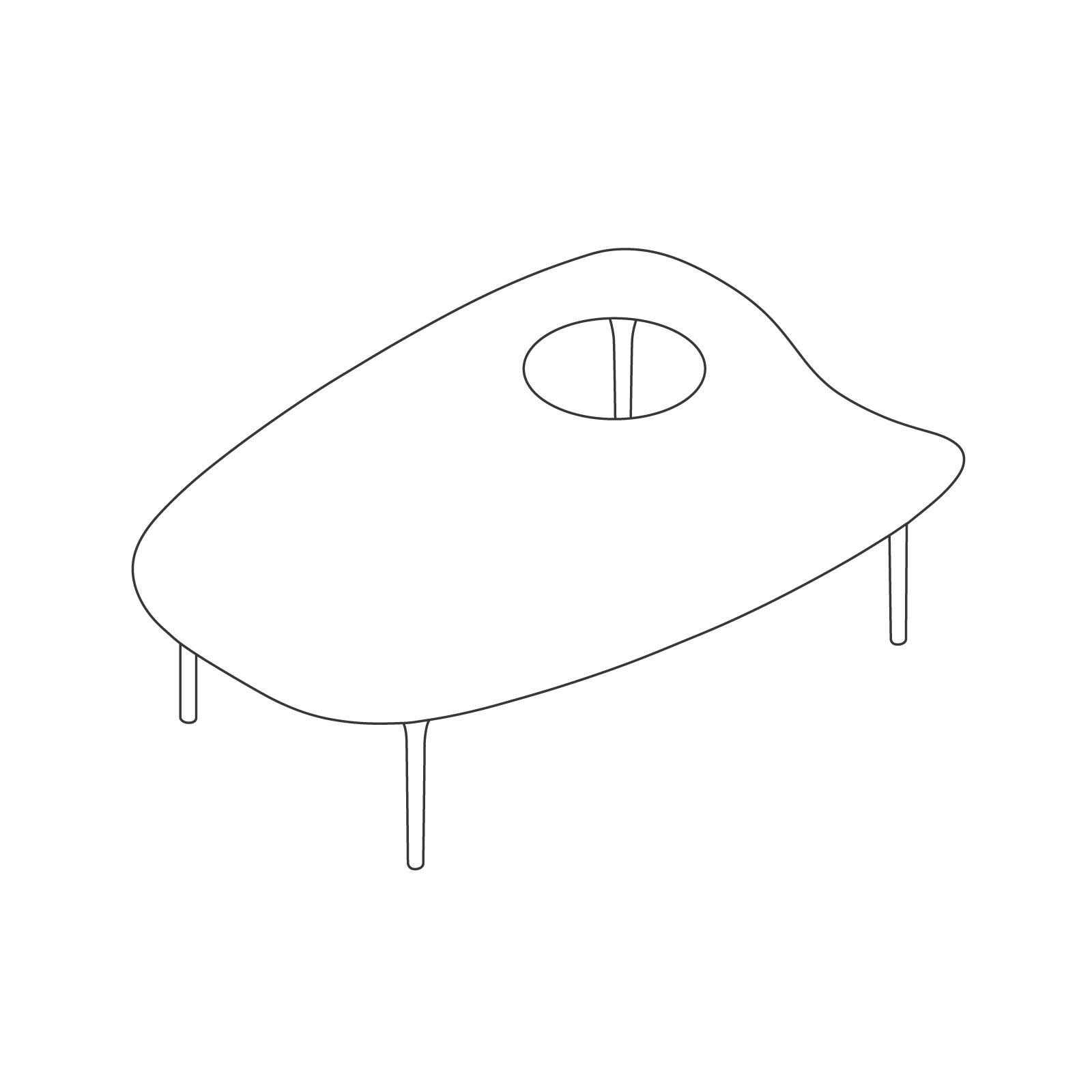 Dessin au trait : Table Cyclade - Basse