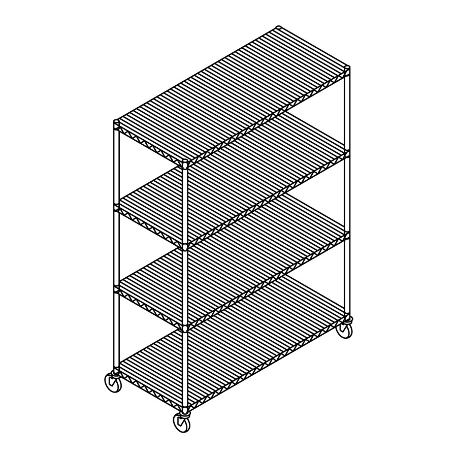 A line drawing of Open Wire Shelving