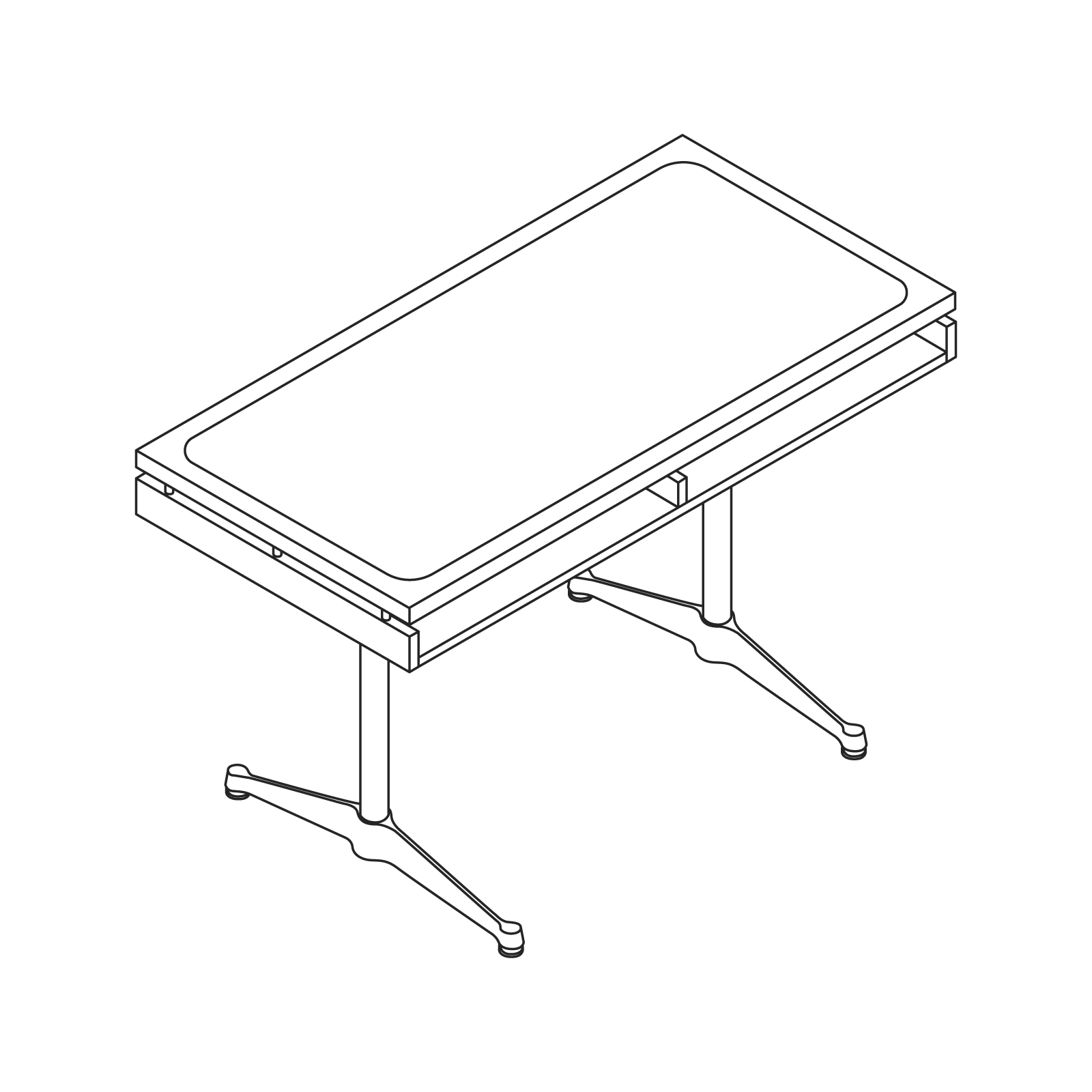 线描图 - Eames 2500系列老板桌