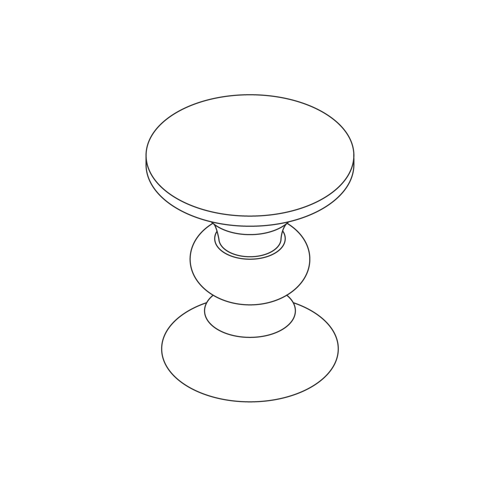 线描图 - Eames 转动式凳子–B 形