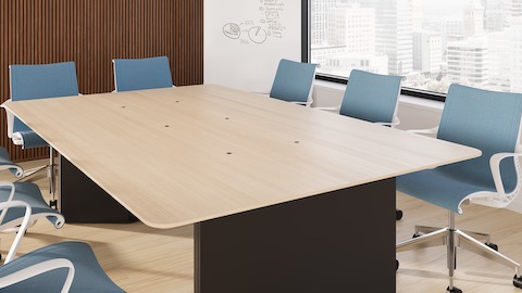 Ello Micro Vine Power in a Civic Meeting Table with Setu Chairs.