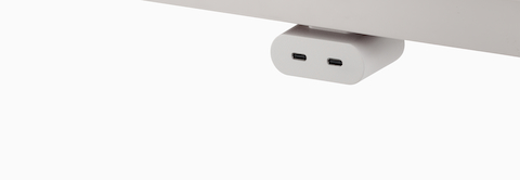 Ello Mini USB-C power access mounted under a white table top.