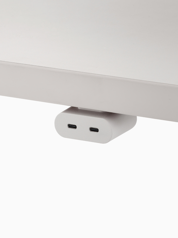 Ello Mini USB-C power access mounted under a white table top.