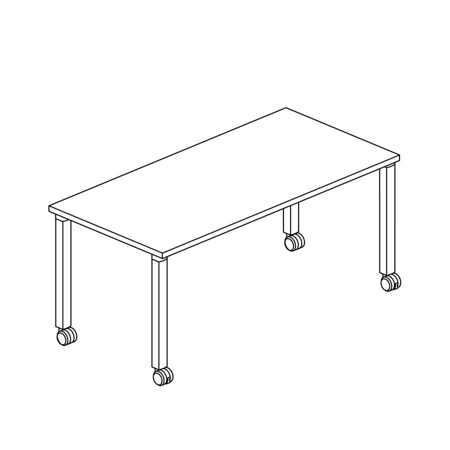 A line drawing of a rectangular Everywhere Table