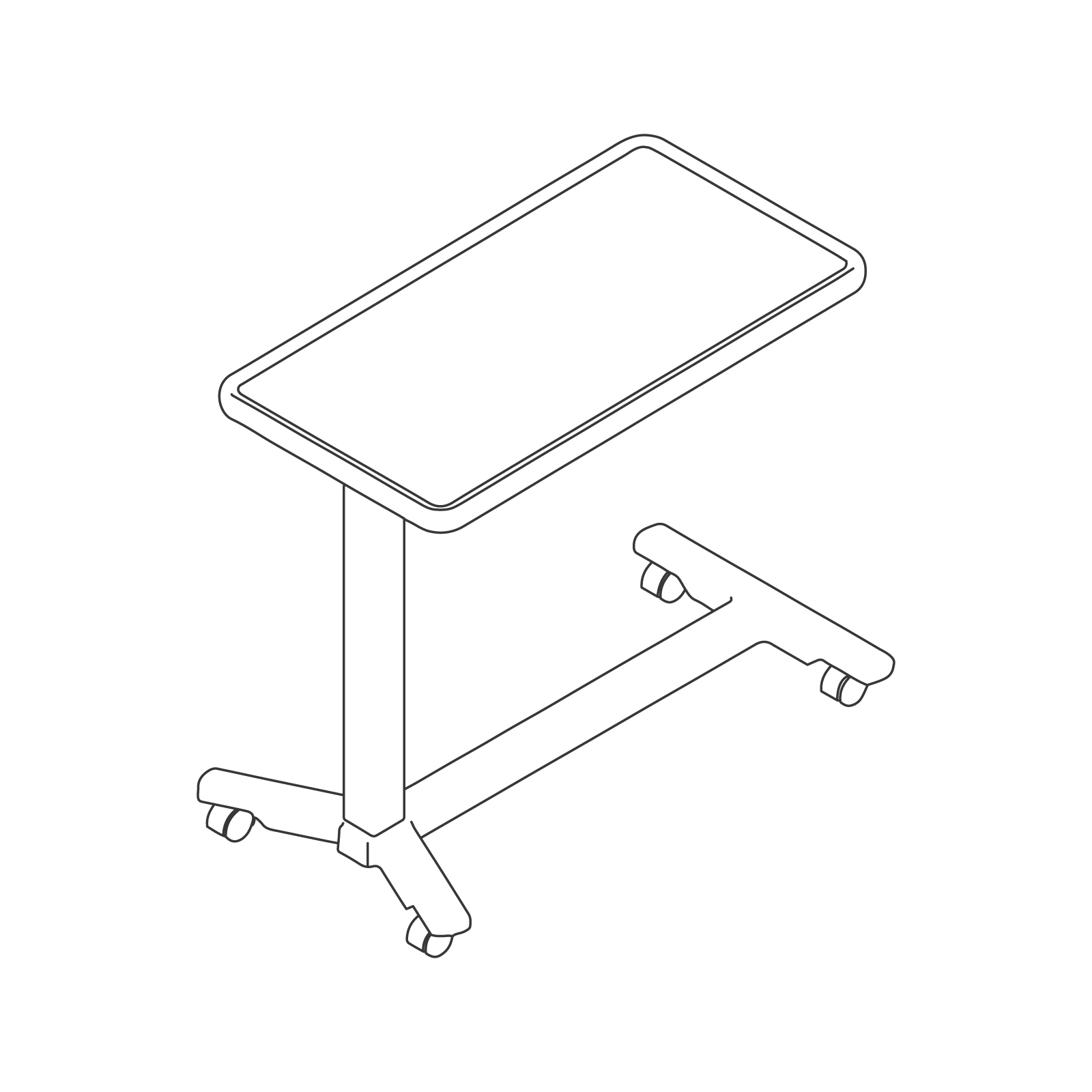 A line drawing - EZ-123 Overbed Table