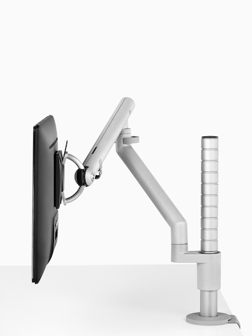 Um braço de monitor Flo single-post capaz de suportar até quatro monitores ou laptops.