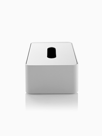 Een witte Formwork-tissuebox.