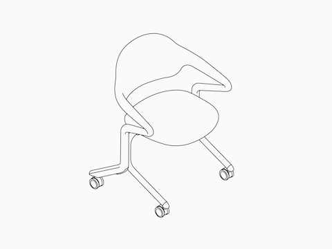 Dibujo lineal de la silla nido Fuld