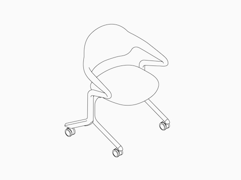 A line drawing – Fuld Nesting Chair A line drawing – Fuld Nesting Chair