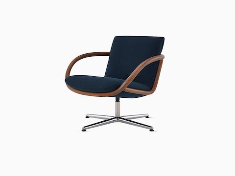 Full Loop Lounge Chair in Walnut and Velvet on a four-star base.