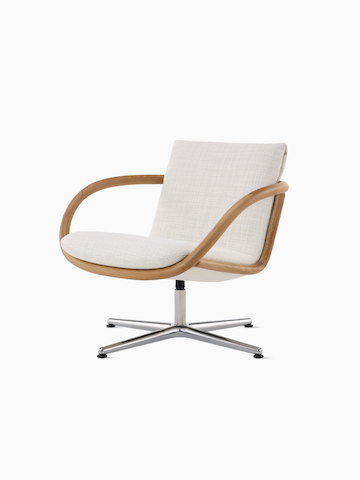 Angled view of Full Loop Lounge Chair in Oak and Capri. Select to go to the Full Loop Lounge Chair product page.