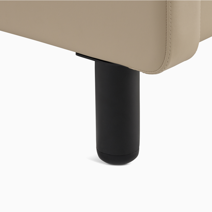 Close-up of metal leg.