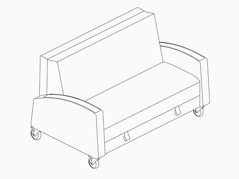 A line drawing of Gemma Sleep Settee.