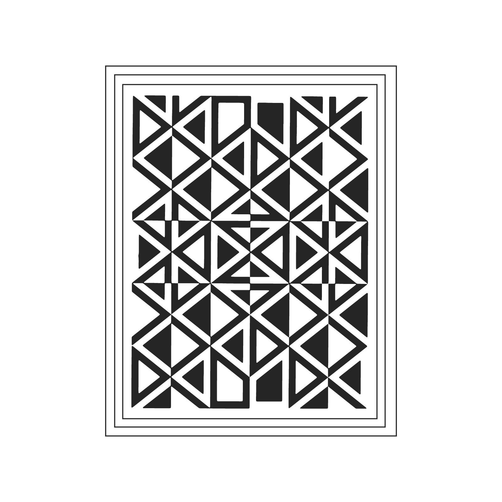 ラインドローイング - ジラードエンバイロンメンタルエンリッチメントポスター – 幾何学模様C
